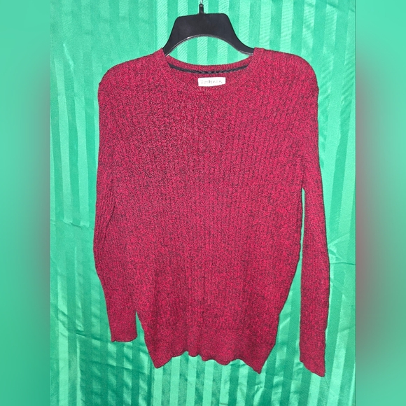 Kim Rogers Women's Red Black Sweater Medium Long Sleeve Casual Classic Cotton - Picture 2 of 13